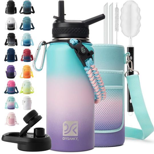 DYSANKY 2L Insulated Water Bottle 64 oz - Multiple Insulation Vacuum Sealed - Portable Sports Half Gallon Metal Water Jug for Outdoor Adventure, Gym, and Daily Use - Leak Proof &amp; Non-BPA 2 Liter