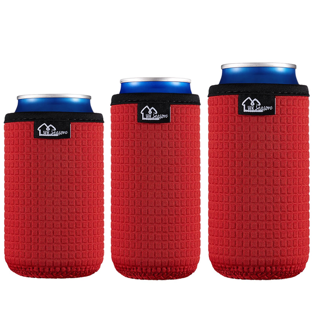 WKieason 16-18oz Neoprene Water Bottle Sleeves Insulators Beverage Berer Bottle Can Sleeves Covers Beer Bottle Coolers Holder Non-slip Neoprene Drink Coolier Sleeves 3PC Pack (Black/Blue/Yellow)