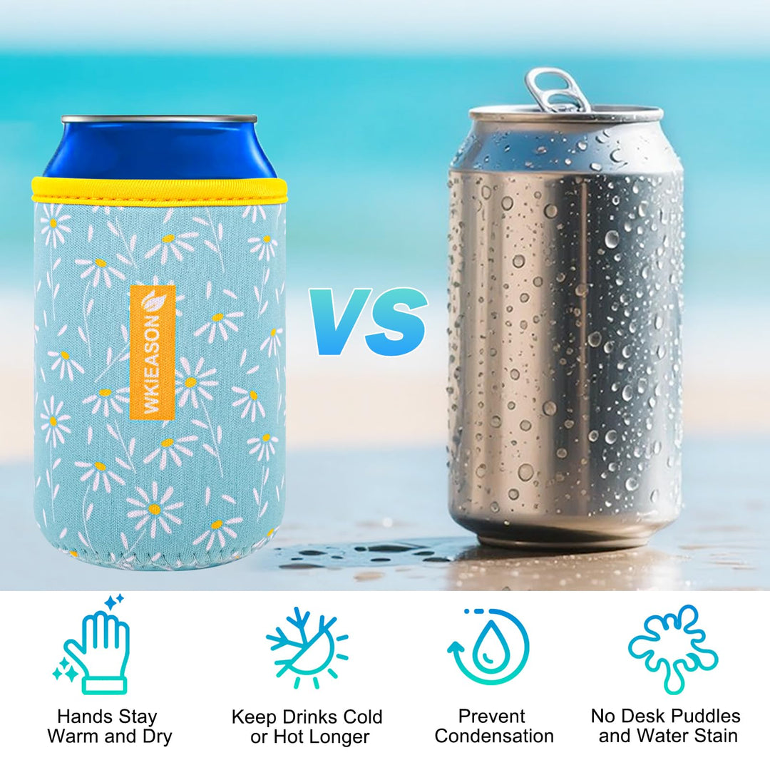 WKieason 16-18oz Neoprene Water Bottle Sleeves Insulators Beverage Berer Bottle Can Sleeves Covers Beer Bottle Coolers Holder Non-slip Neoprene Drink Coolier Sleeves 3PC Pack (Black/Blue/Yellow)