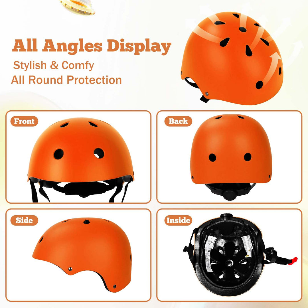 Kids Bike Helmet Set Adjustable Helmet for Ages 3-15 Kids Toddler Boys Girls Youth, Multi-Sport Bicycle Skateboarding Scooter Rollerblade Balance Bike Helmets