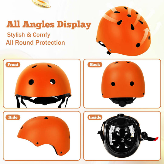 Kids Bike Helmet Set Adjustable Helmet for Ages 3-15 Kids Toddler Boys Girls Youth, Multi-Sport Bicycle Skateboarding Scooter Rollerblade Balance Bike Helmets