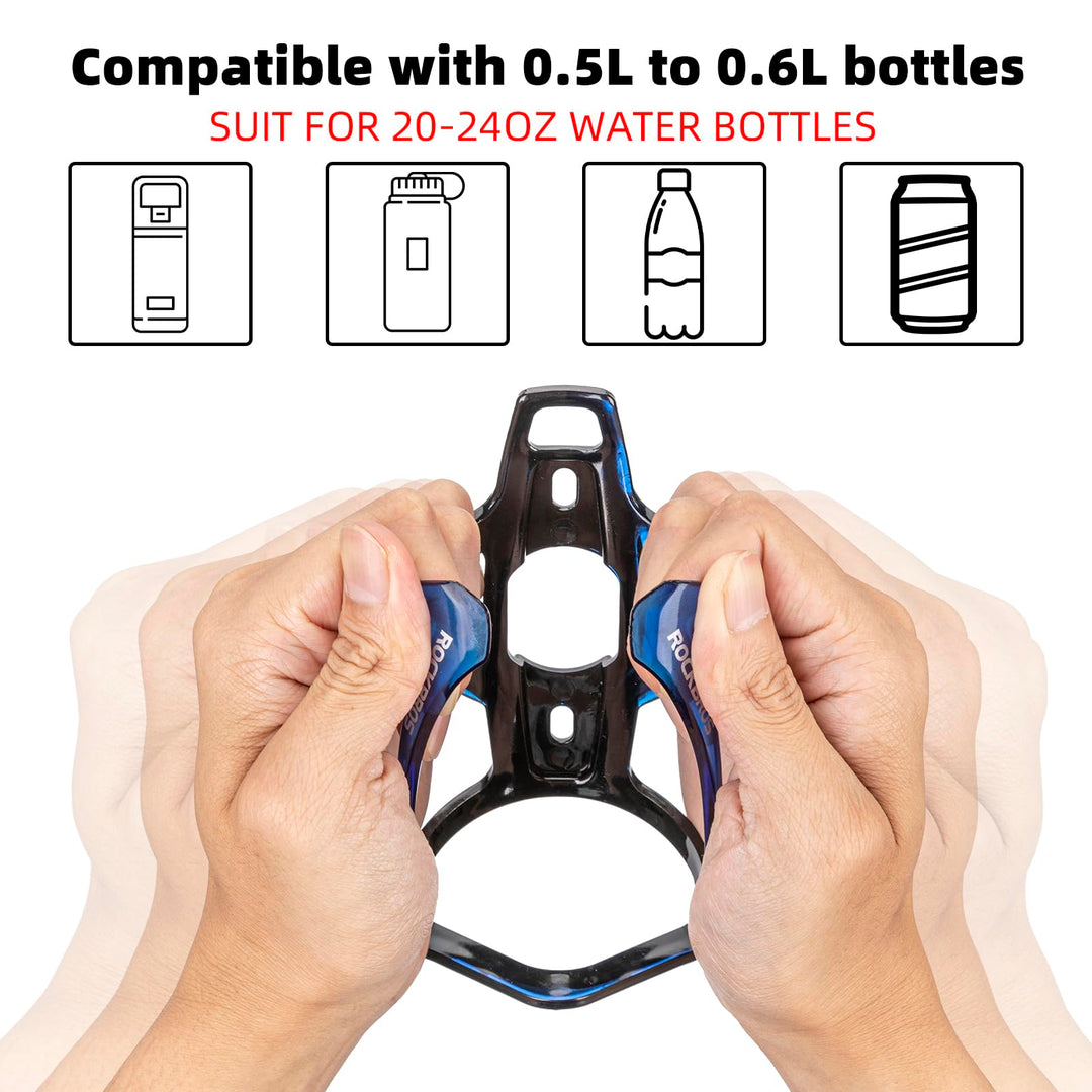 ROCKBROS Bike Water Bottle Holder Ultra-Light Bicycle Bottle Cages with Screws Tool, Universal Bike Cup Holder for Road MTB Mountain Bikes Cycling Accessories（2 Pack）