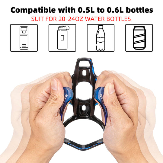 ROCKBROS Bike Water Bottle Holder Ultra-Light Bicycle Bottle Cages with Screws Tool, Universal Bike Cup Holder for Road MTB Mountain Bikes Cycling Accessories（2 Pack）