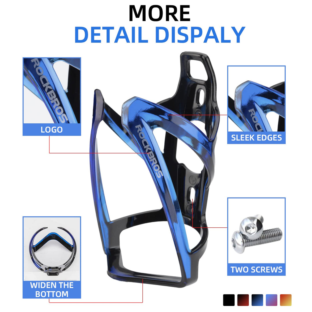 ROCKBROS Bike Water Bottle Holder Ultra-Light Bicycle Bottle Cages with Screws Tool, Universal Bike Cup Holder for Road MTB Mountain Bikes Cycling Accessories（2 Pack）