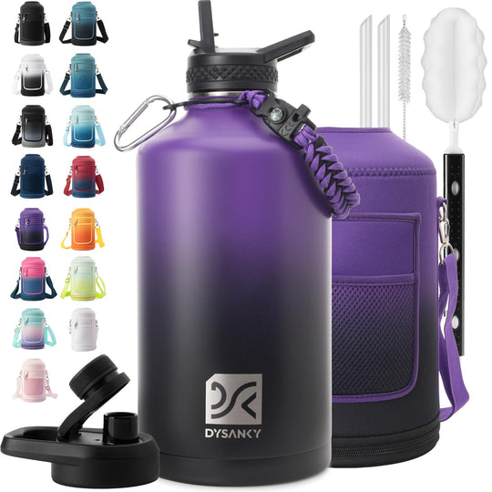 DYSANKY 2L Insulated Water Bottle 64 oz - Multiple Insulation Vacuum Sealed - Portable Sports Half Gallon Metal Water Jug for Outdoor Adventure, Gym, and Daily Use - Leak Proof &amp; Non-BPA 2 Liter