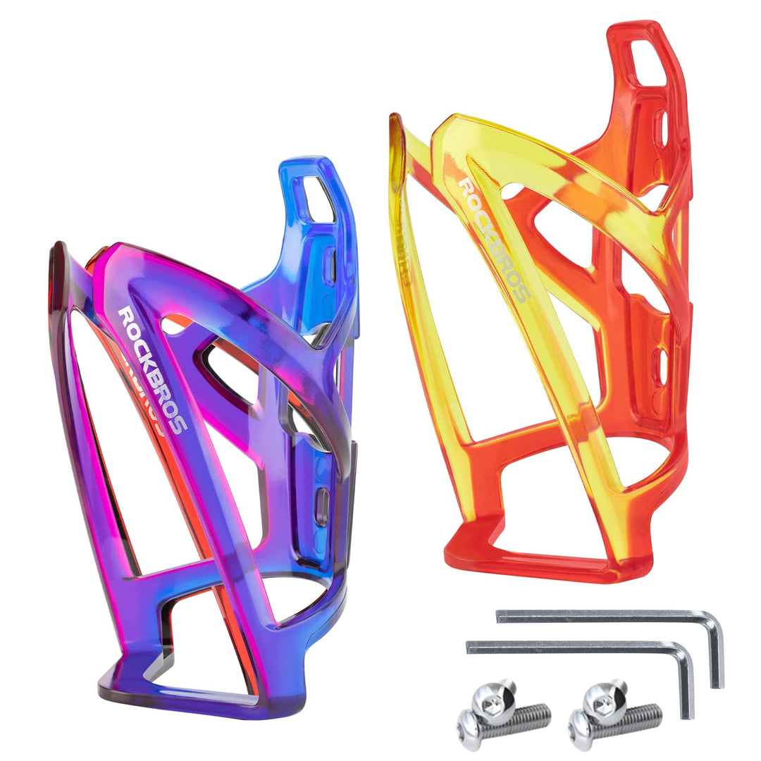 ROCKBROS Bike Water Bottle Holder Ultra-Light Bicycle Bottle Cages with Screws Tool, Universal Bike Cup Holder for Road MTB Mountain Bikes Cycling Accessories（2 Pack）
