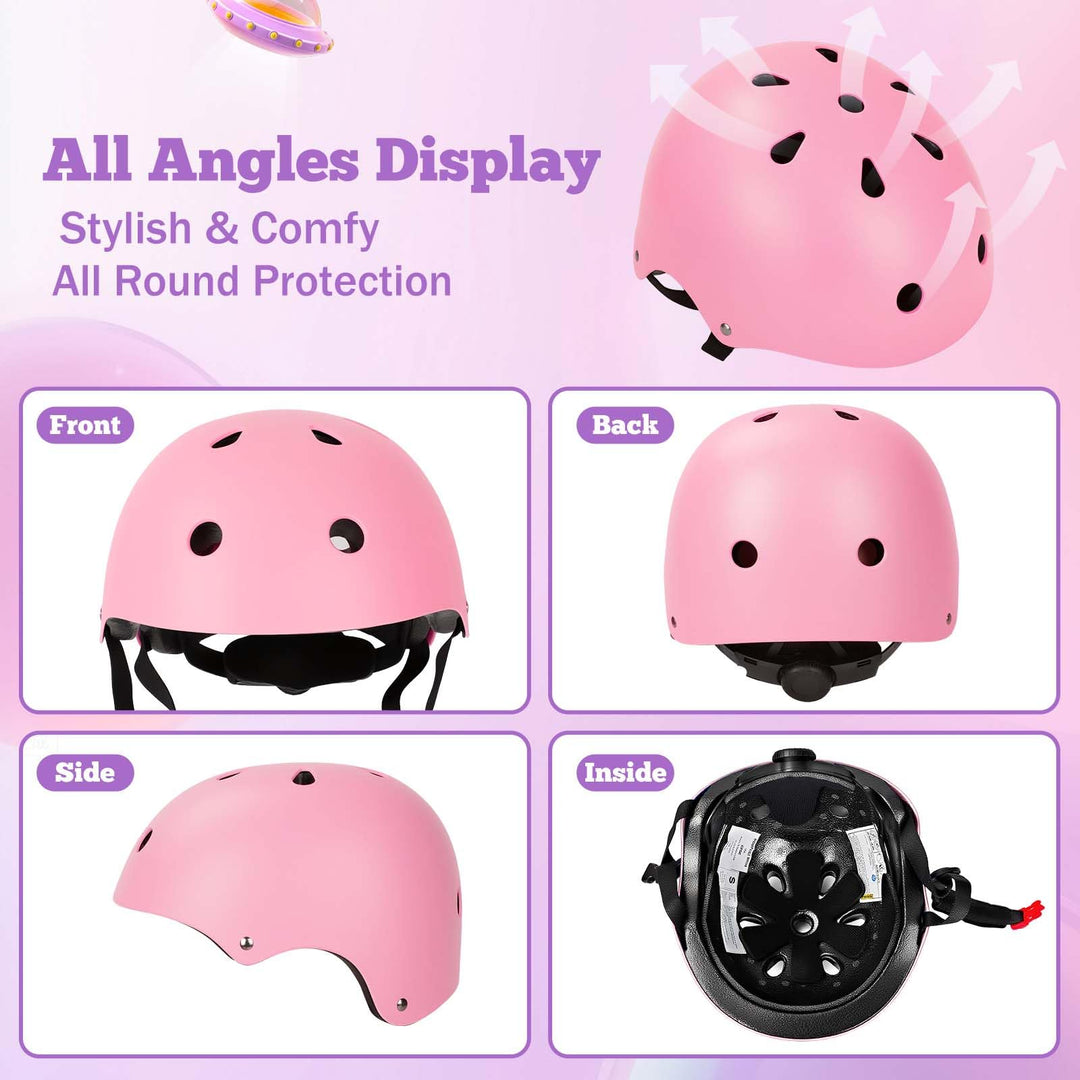 Kids Bike Helmet Set Adjustable Helmet for Ages 3-15 Kids Toddler Boys Girls Youth, Multi-Sport Bicycle Skateboarding Scooter Rollerblade Balance Bike Helmets