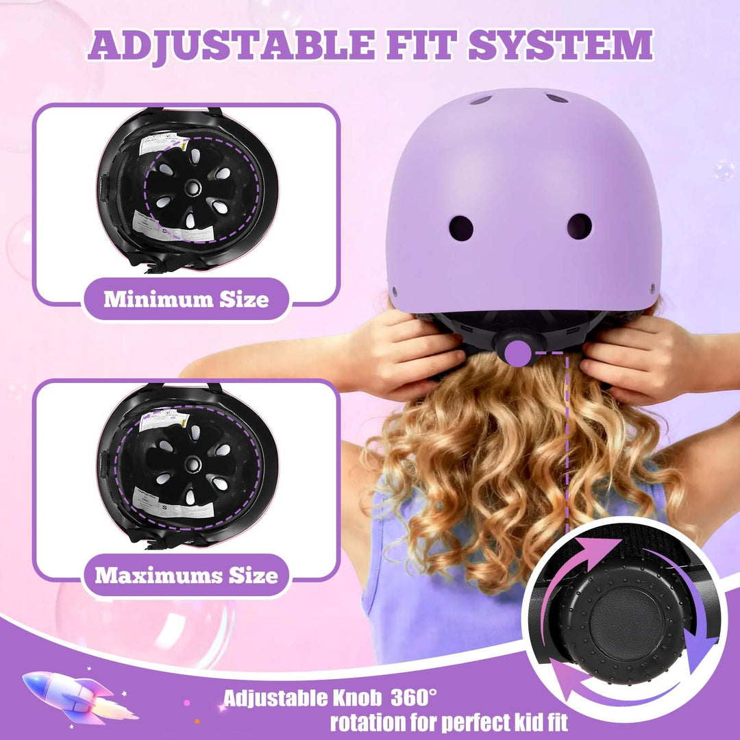 Kids Bike Helmet Set Adjustable Helmet for Ages 3-15 Kids Toddler Boys Girls Youth, Multi-Sport Bicycle Skateboarding Scooter Rollerblade Balance Bike Helmets