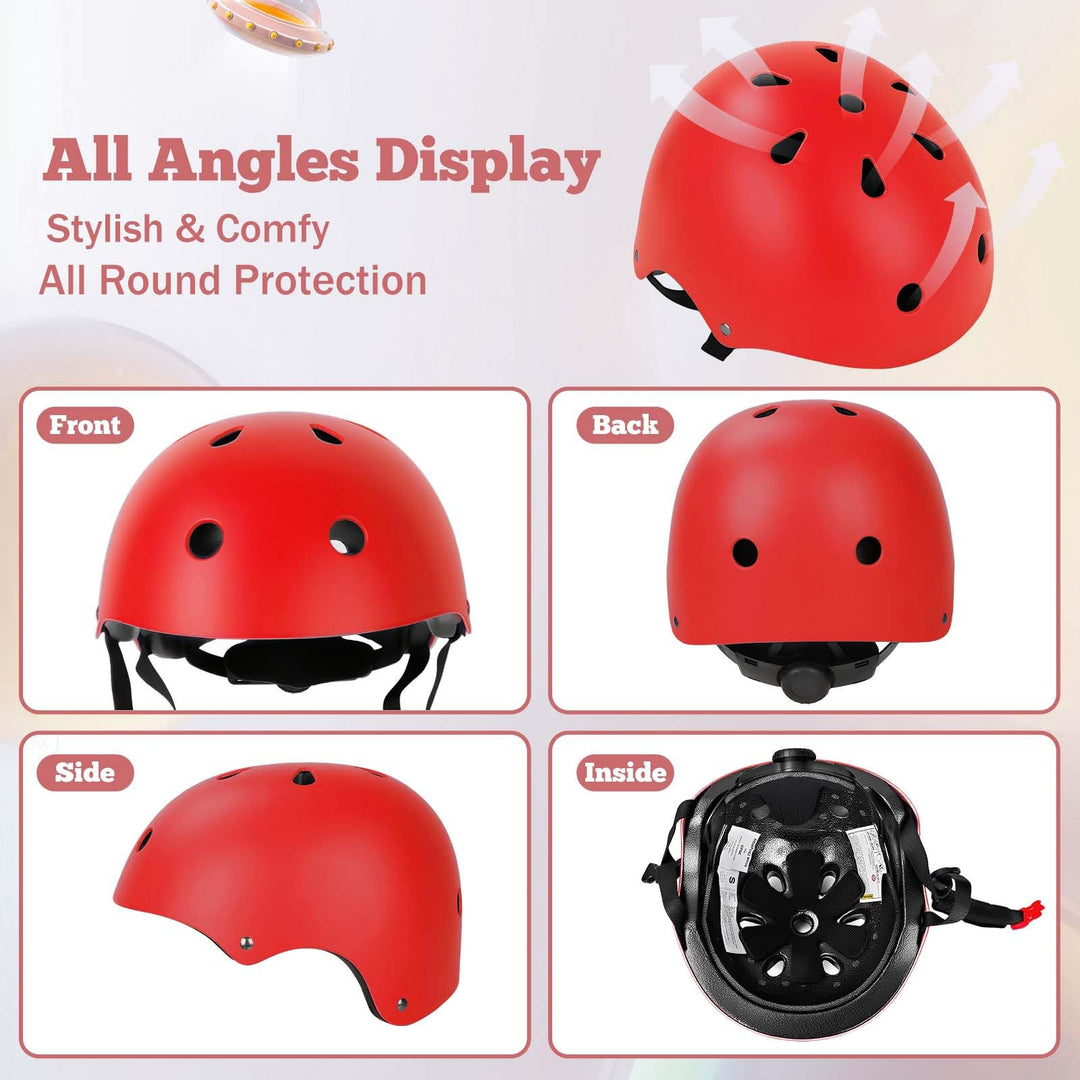 Kids Bike Helmet Set Adjustable Helmet for Ages 3-15 Kids Toddler Boys Girls Youth, Multi-Sport Bicycle Skateboarding Scooter Rollerblade Balance Bike Helmets