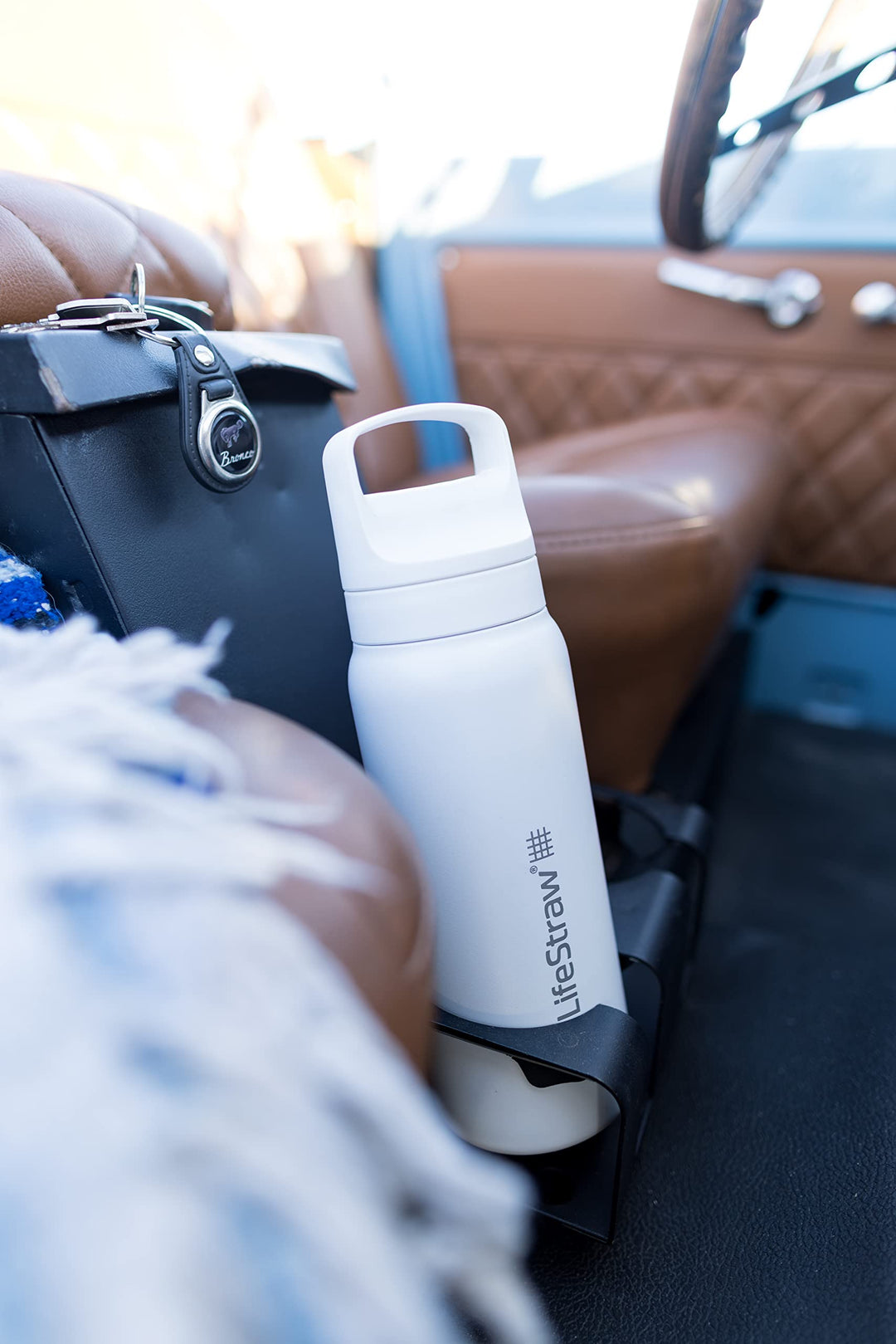 LifeStraw Go Series – Insulated Stainless Steel Water Filter Bottle for Travel and Everyday use removes Bacteria, parasites and microplastics, Improves Taste