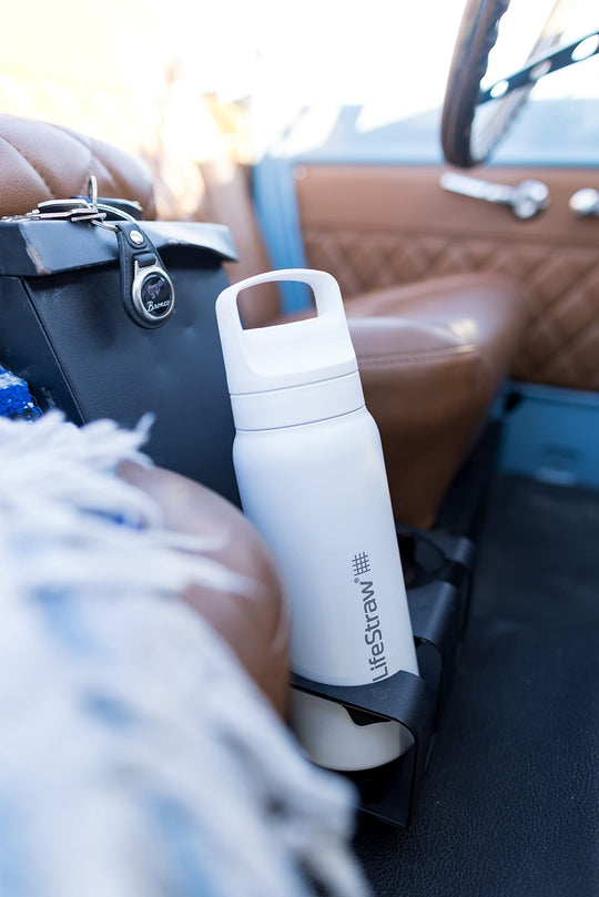 LifeStraw Go Series – Insulated Stainless Steel Water Filter Bottle for Travel and Everyday use removes Bacteria, parasites and microplastics, Improves Taste