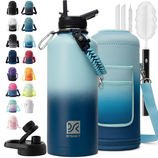 DYSANKY 2L Insulated Water Bottle 64 oz - Multiple Insulation Vacuum Sealed - Portable Sports Half Gallon Metal Water Jug for Outdoor Adventure, Gym, and Daily Use - Leak Proof &amp; Non-BPA 2 Liter