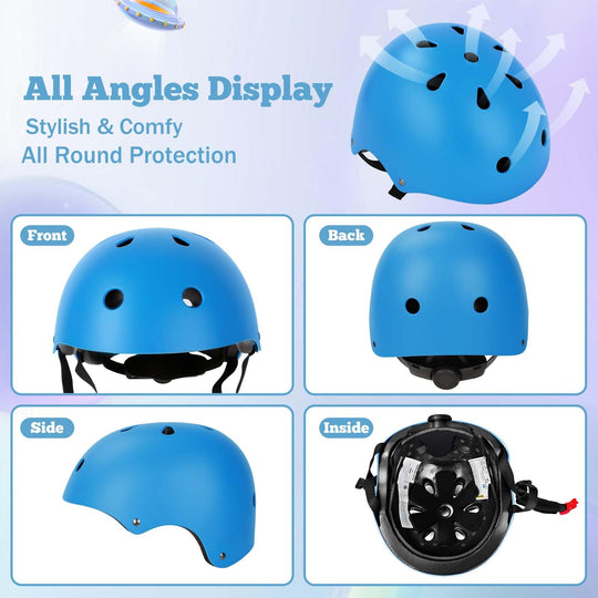 Kids Bike Helmet Set Adjustable Helmet for Ages 3-15 Kids Toddler Boys Girls Youth, Multi-Sport Bicycle Skateboarding Scooter Rollerblade Balance Bike Helmets