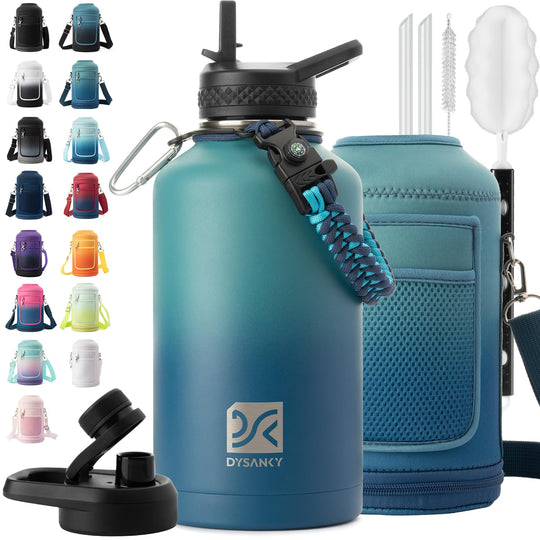 DYSANKY 2L Insulated Water Bottle 64 oz - Multiple Insulation Vacuum Sealed - Portable Sports Half Gallon Metal Water Jug for Outdoor Adventure, Gym, and Daily Use - Leak Proof &amp; Non-BPA 2 Liter