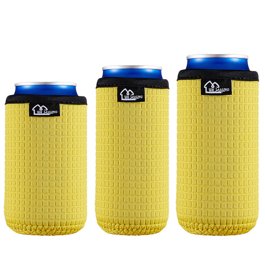 WKieason 16-18oz Neoprene Water Bottle Sleeves Insulators Beverage Berer Bottle Can Sleeves Covers Beer Bottle Coolers Holder Non-slip Neoprene Drink Coolier Sleeves 3PC Pack (Black/Blue/Yellow)