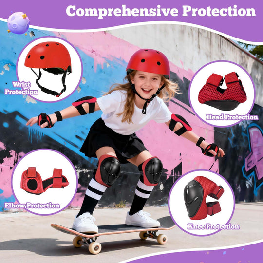 Kids Bike Helmet Set Adjustable Helmet for Ages 3-15 Kids Toddler Boys Girls Youth, Multi-Sport Bicycle Skateboarding Scooter Rollerblade Balance Bike Helmets