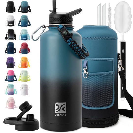 DYSANKY 2L Insulated Water Bottle 64 oz - Multiple Insulation Vacuum Sealed - Portable Sports Half Gallon Metal Water Jug for Outdoor Adventure, Gym, and Daily Use - Leak Proof &amp; Non-BPA 2 Liter