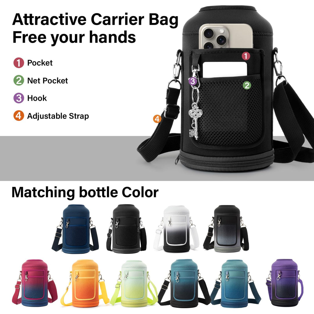 DYSANKY 2L Insulated Water Bottle 64 oz - Multiple Insulation Vacuum Sealed - Portable Sports Half Gallon Metal Water Jug for Outdoor Adventure, Gym, and Daily Use - Leak Proof &amp; Non-BPA 2 Liter