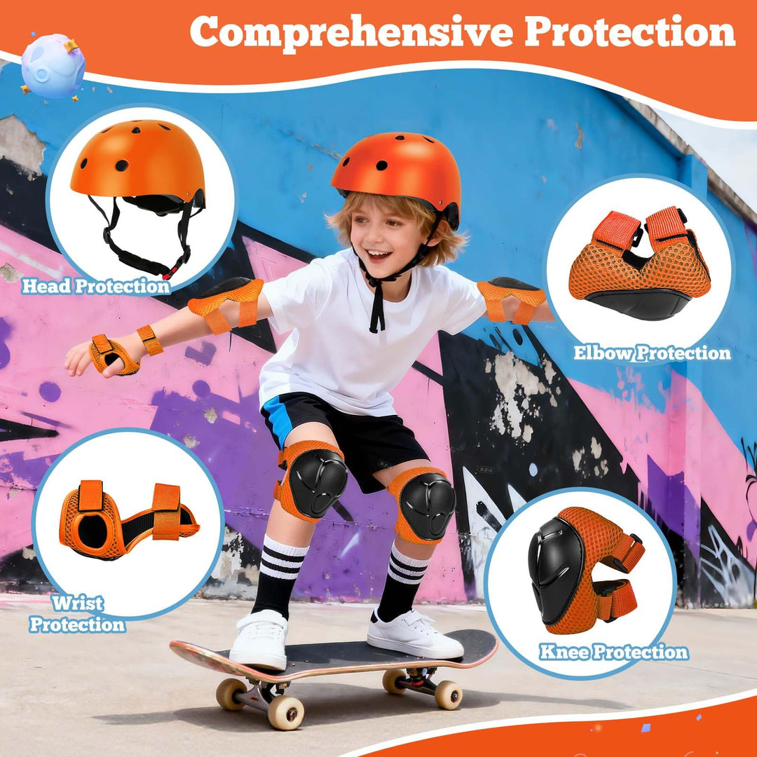Kids Bike Helmet Set Adjustable Helmet for Ages 3-15 Kids Toddler Boys Girls Youth, Multi-Sport Bicycle Skateboarding Scooter Rollerblade Balance Bike Helmets