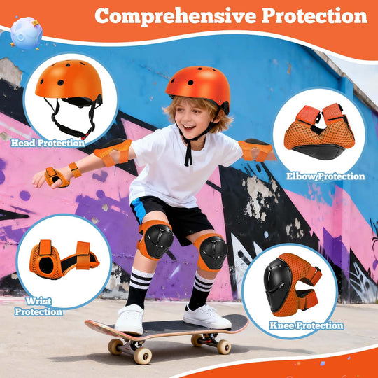 Kids Bike Helmet Set Adjustable Helmet for Ages 3-15 Kids Toddler Boys Girls Youth, Multi-Sport Bicycle Skateboarding Scooter Rollerblade Balance Bike Helmets