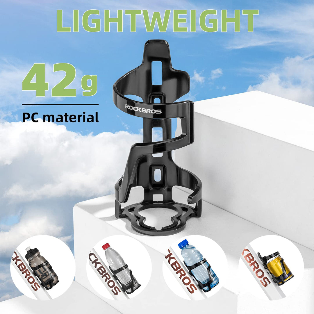 ROCKBROS Bike Water Bottle Holder Lightweight Bottle Cage Slide Entry Bicycle Cup Holder Adjustable Drink Holder Rack for MTB Road Bike