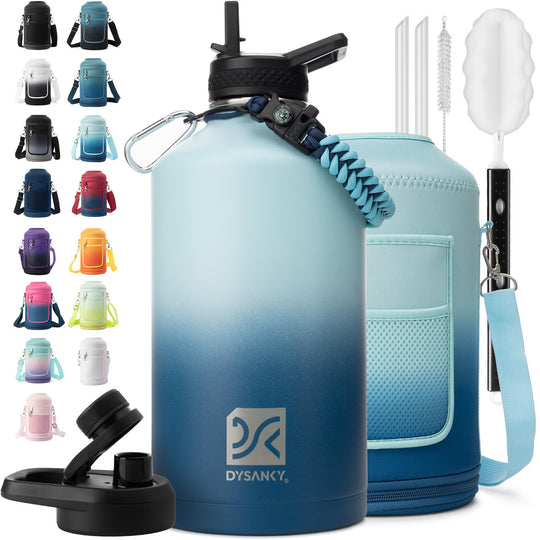 DYSANKY 2L Insulated Water Bottle 64 oz - Multiple Insulation Vacuum Sealed - Portable Sports Half Gallon Metal Water Jug for Outdoor Adventure, Gym, and Daily Use - Leak Proof &amp; Non-BPA 2 Liter