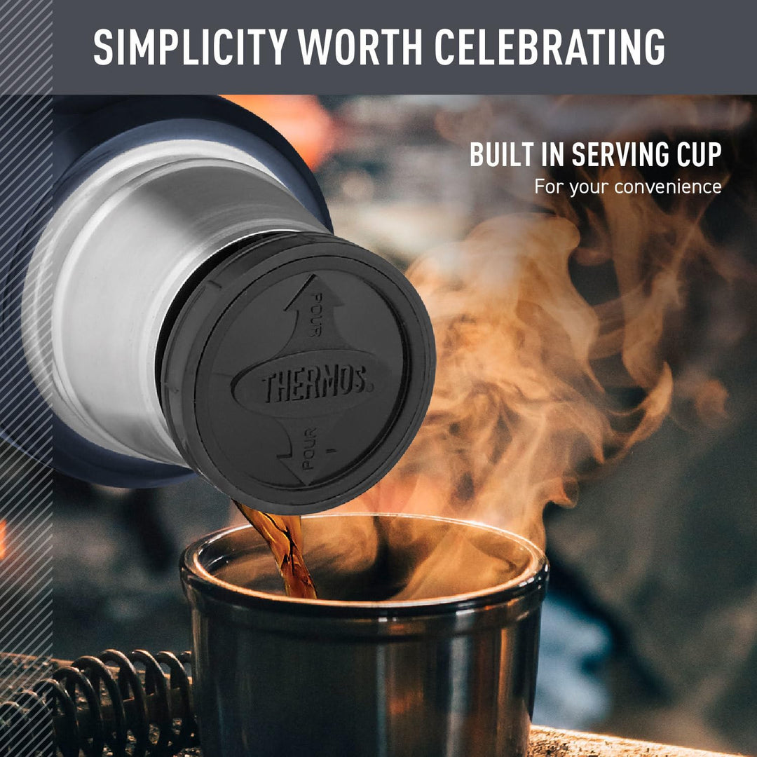 Thermos Stainless King 16 Ounce Compact Bottle, Stainless Steel, Gray