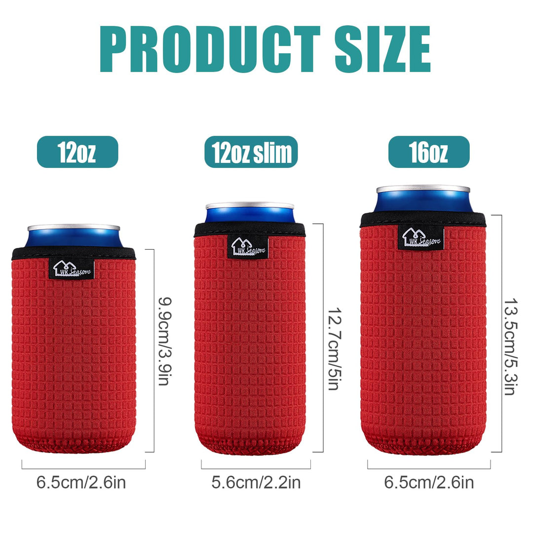WKieason 16-18oz Neoprene Water Bottle Sleeves Insulators Beverage Berer Bottle Can Sleeves Covers Beer Bottle Coolers Holder Non-slip Neoprene Drink Coolier Sleeves 3PC Pack (Black/Blue/Yellow)