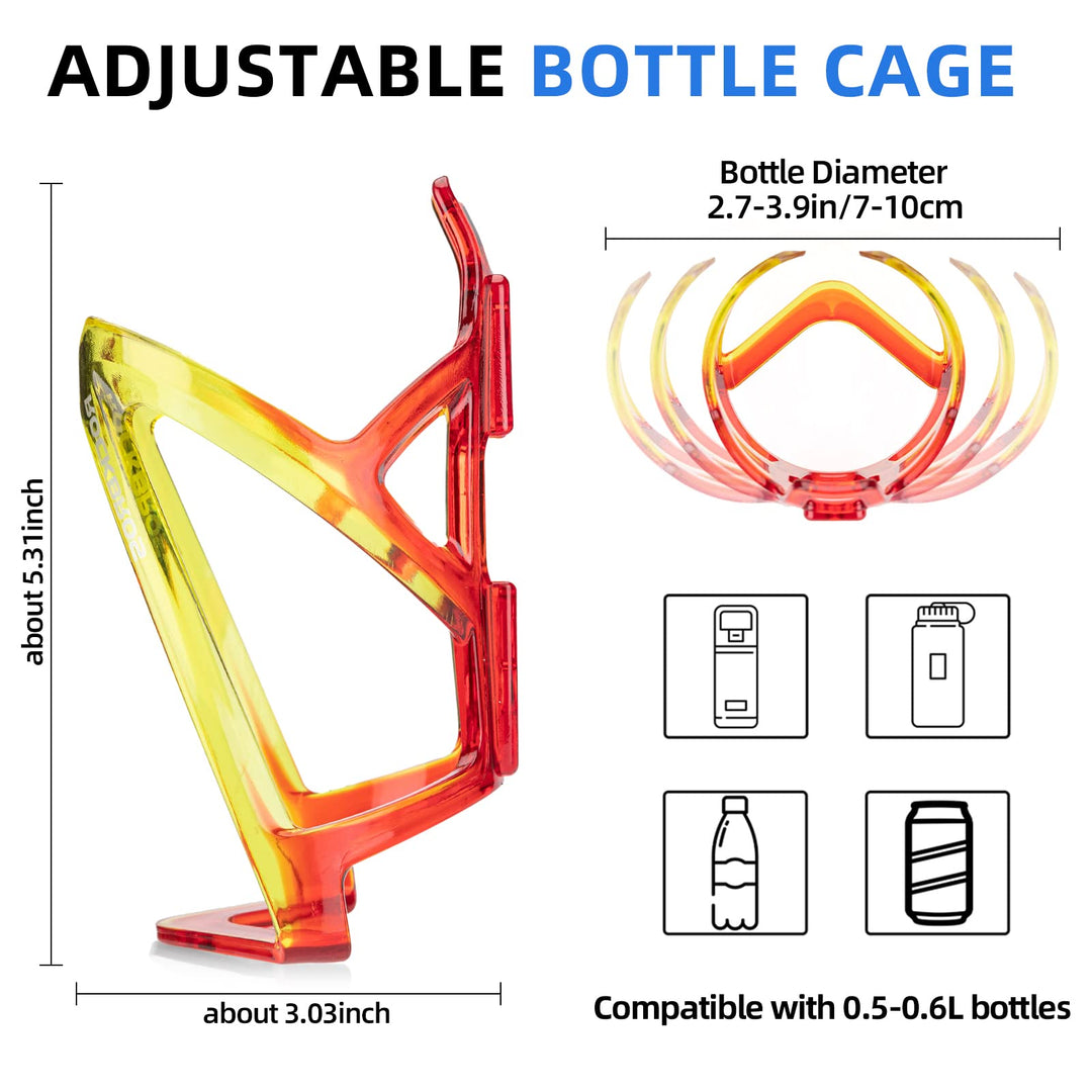 ROCKBROS Bike Water Bottle Holder Ultra-Light Bicycle Bottle Cages with Screws Tool, Universal Bike Cup Holder for Road MTB Mountain Bikes Cycling Accessories（2 Pack）