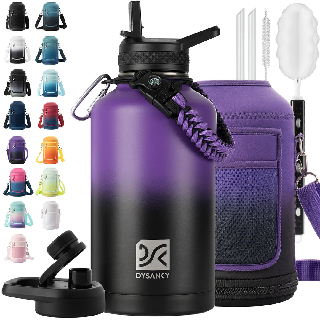 DYSANKY 2L Insulated Water Bottle 64 oz - Multiple Insulation Vacuum Sealed - Portable Sports Half Gallon Metal Water Jug for Outdoor Adventure, Gym, and Daily Use - Leak Proof &amp; Non-BPA 2 Liter