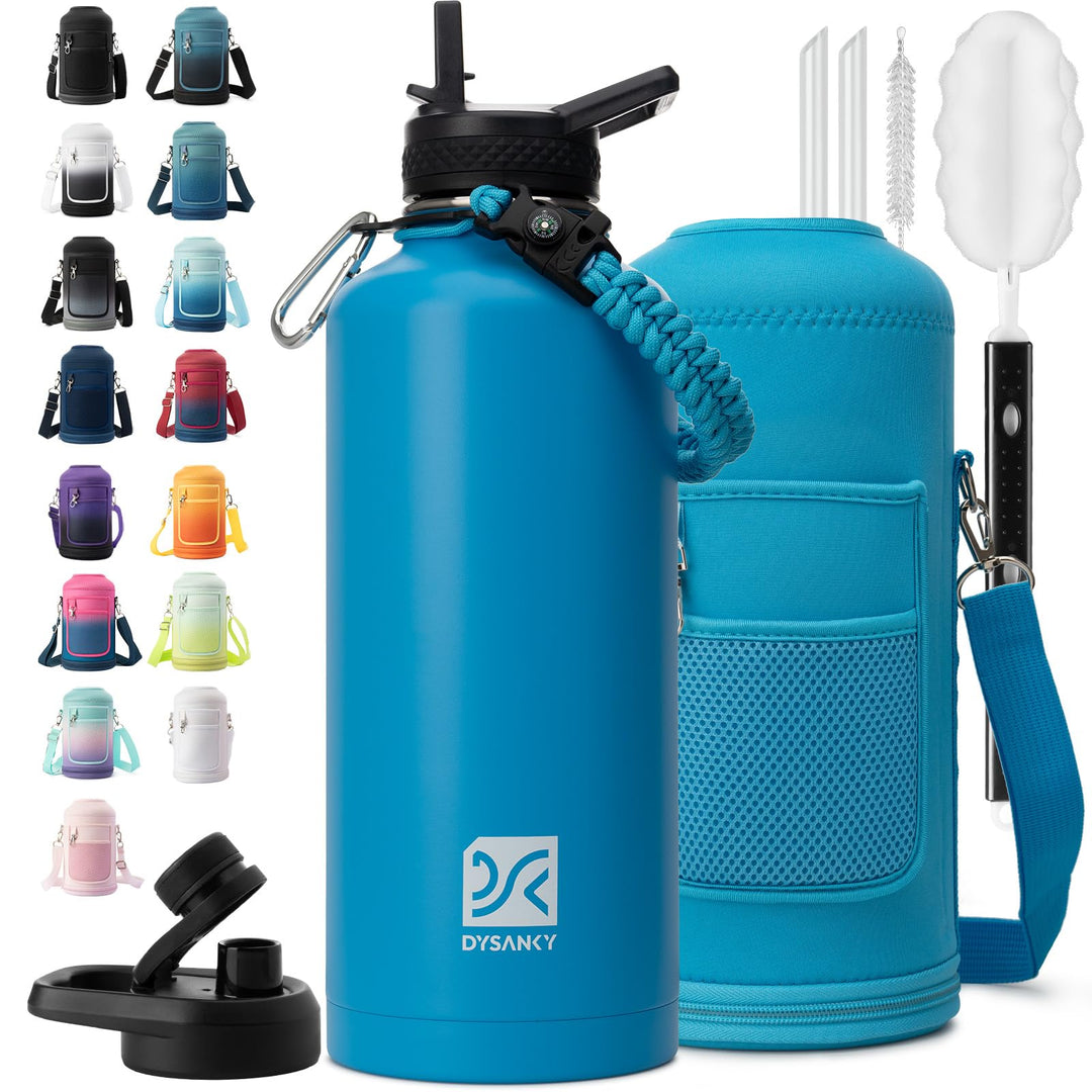 DYSANKY 2L Insulated Water Bottle 64 oz - Multiple Insulation Vacuum Sealed - Portable Sports Half Gallon Metal Water Jug for Outdoor Adventure, Gym, and Daily Use - Leak Proof &amp; Non-BPA 2 Liter