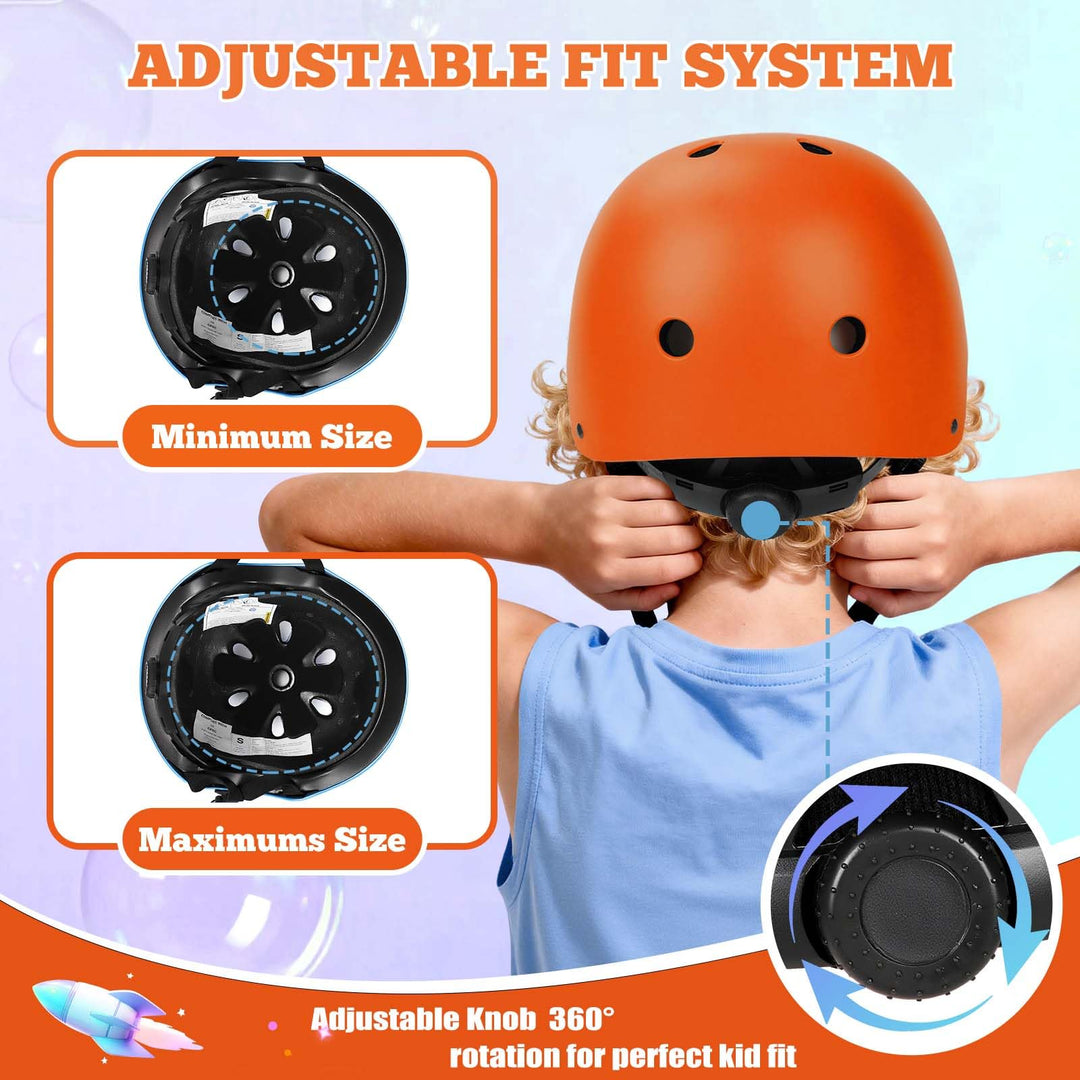 Kids Bike Helmet Set Adjustable Helmet for Ages 3-15 Kids Toddler Boys Girls Youth, Multi-Sport Bicycle Skateboarding Scooter Rollerblade Balance Bike Helmets