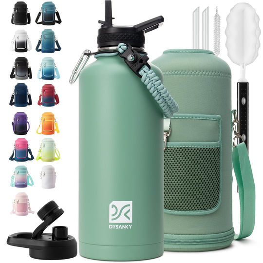 DYSANKY 2L Insulated Water Bottle 64 oz - Multiple Insulation Vacuum Sealed - Portable Sports Half Gallon Metal Water Jug for Outdoor Adventure, Gym, and Daily Use - Leak Proof &amp; Non-BPA 2 Liter