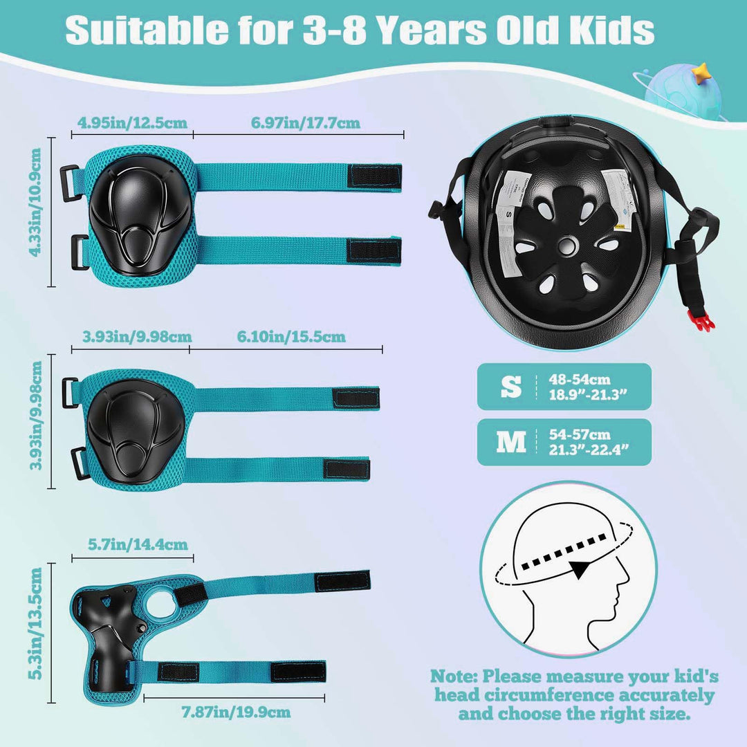 Kids Bike Helmet Set Adjustable Helmet for Ages 3-15 Kids Toddler Boys Girls Youth, Multi-Sport Bicycle Skateboarding Scooter Rollerblade Balance Bike Helmets