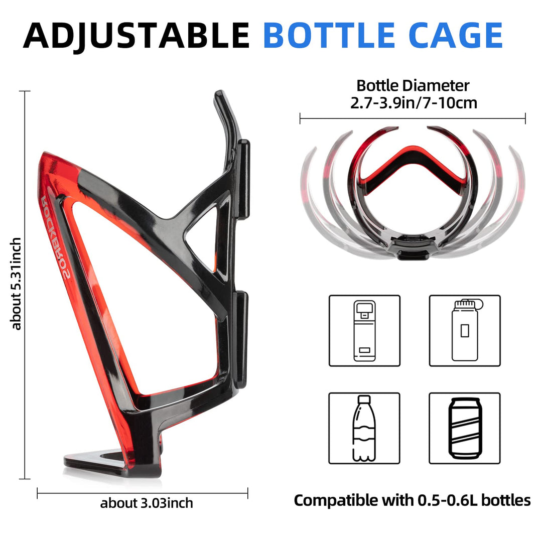 ROCKBROS Bike Water Bottle Holder Ultra-Light Bicycle Bottle Cages with Screws Tool, Universal Bike Cup Holder for Road MTB Mountain Bikes Cycling Accessories（2 Pack）
