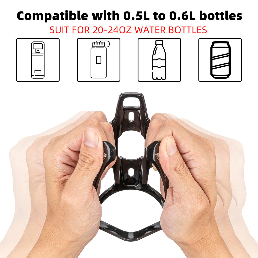 ROCKBROS Bike Water Bottle Holder Ultra-Light Bicycle Bottle Cages with Screws Tool, Universal Bike Cup Holder for Road MTB Mountain Bikes Cycling Accessories（2 Pack）