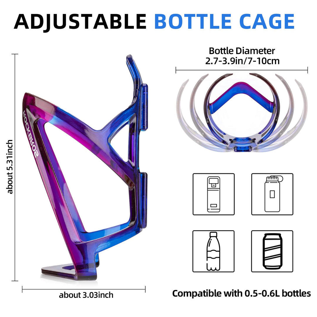 ROCKBROS Bike Water Bottle Holder Ultra-Light Bicycle Bottle Cages with Screws Tool, Universal Bike Cup Holder for Road MTB Mountain Bikes Cycling Accessories（2 Pack）