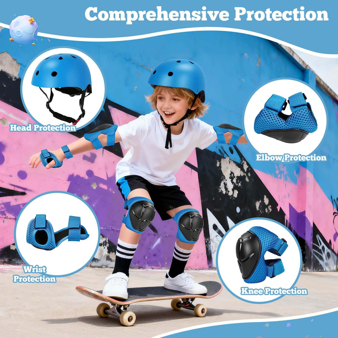Kids Bike Helmet Set Adjustable Helmet for Ages 3-15 Kids Toddler Boys Girls Youth, Multi-Sport Bicycle Skateboarding Scooter Rollerblade Balance Bike Helmets