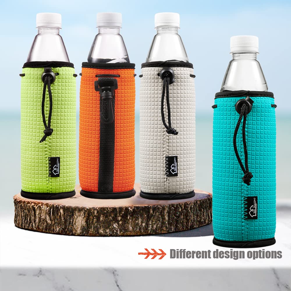 WKieason 16-18oz Neoprene Water Bottle Sleeves Insulators Beverage Berer Bottle Can Sleeves Covers Beer Bottle Coolers Holder Non-slip Neoprene Drink Coolier Sleeves 3PC Pack (Black/Blue/Yellow)