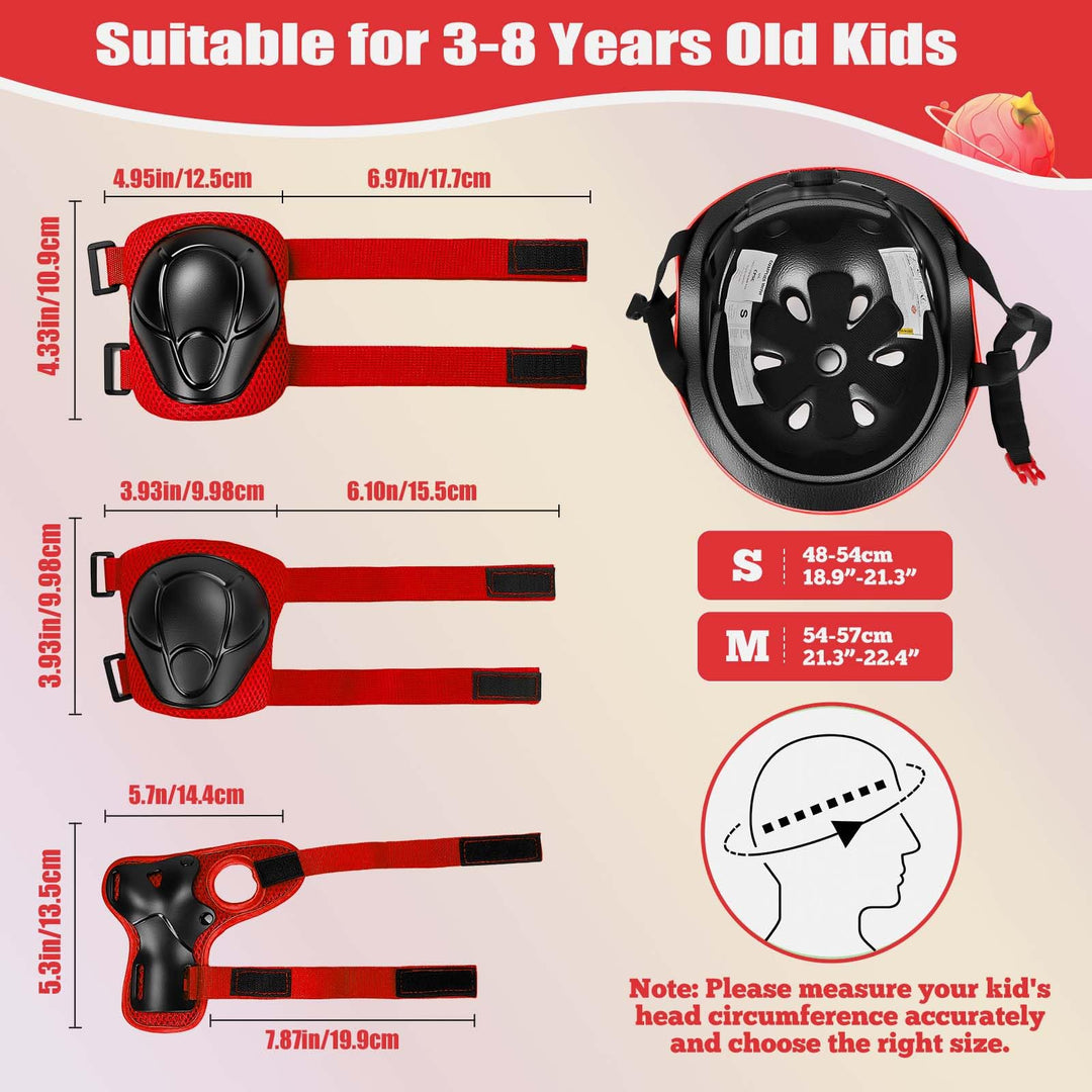 Kids Bike Helmet Set Adjustable Helmet for Ages 3-15 Kids Toddler Boys Girls Youth, Multi-Sport Bicycle Skateboarding Scooter Rollerblade Balance Bike Helmets