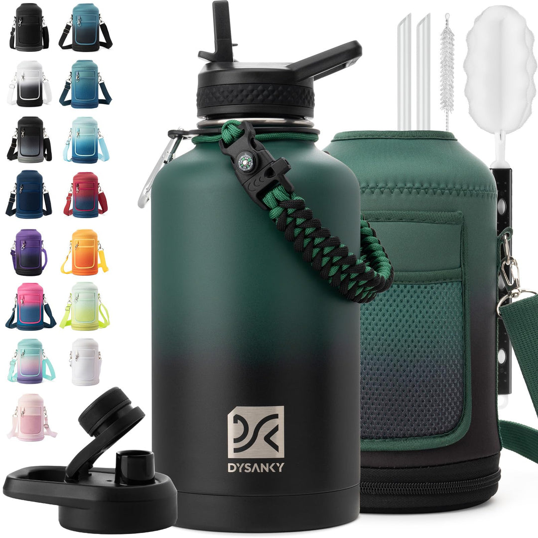 DYSANKY 2L Insulated Water Bottle 64 oz - Multiple Insulation Vacuum Sealed - Portable Sports Half Gallon Metal Water Jug for Outdoor Adventure, Gym, and Daily Use - Leak Proof &amp; Non-BPA 2 Liter