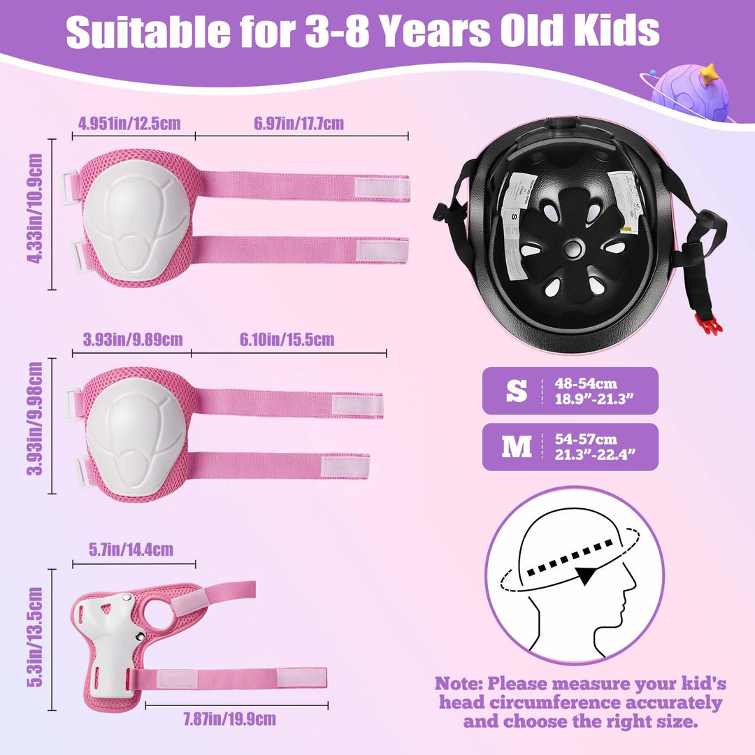 Kids Bike Helmet Set Adjustable Helmet for Ages 3-15 Kids Toddler Boys Girls Youth, Multi-Sport Bicycle Skateboarding Scooter Rollerblade Balance Bike Helmets
