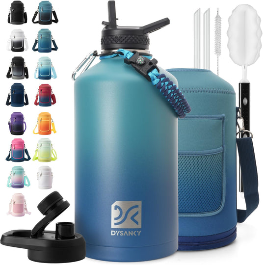 DYSANKY 2L Insulated Water Bottle 64 oz - Multiple Insulation Vacuum Sealed - Portable Sports Half Gallon Metal Water Jug for Outdoor Adventure, Gym, and Daily Use - Leak Proof &amp; Non-BPA 2 Liter