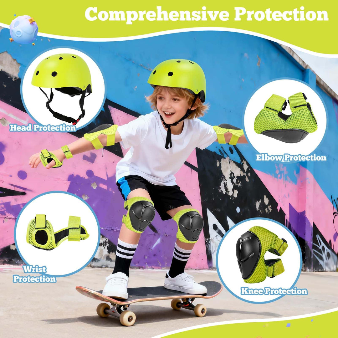 Kids Bike Helmet Set Adjustable Helmet for Ages 3-15 Kids Toddler Boys Girls Youth, Multi-Sport Bicycle Skateboarding Scooter Rollerblade Balance Bike Helmets