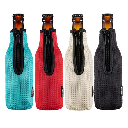 WKieason 16-18oz Neoprene Water Bottle Sleeves Insulators Beverage Berer Bottle Can Sleeves Covers Beer Bottle Coolers Holder Non-slip Neoprene Drink Coolier Sleeves 3PC Pack (Black/Blue/Yellow)