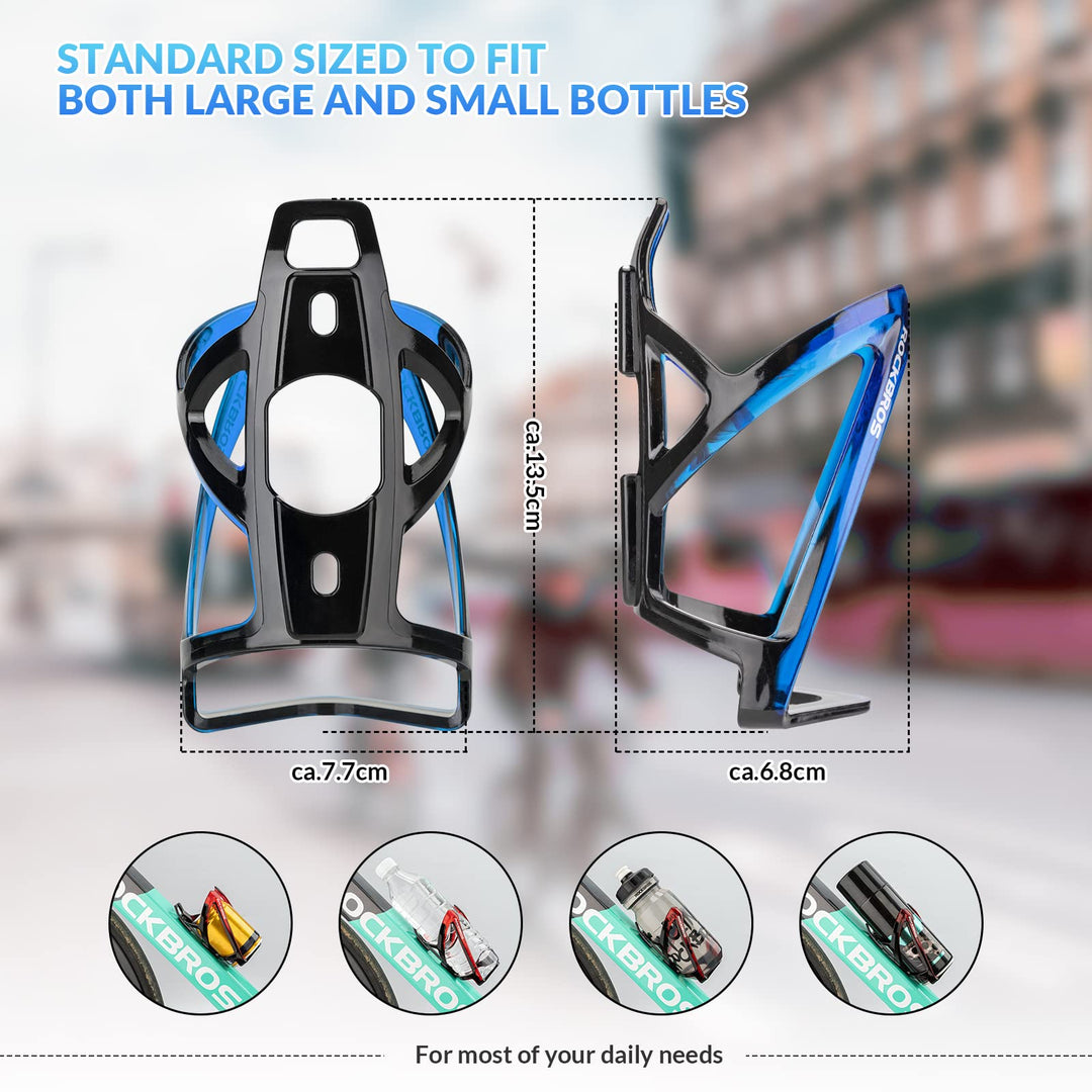 ROCKBROS Bike Water Bottle Holder Ultra-Light Bicycle Bottle Cages with Screws Tool, Universal Bike Cup Holder for Road MTB Mountain Bikes Cycling Accessories（2 Pack）