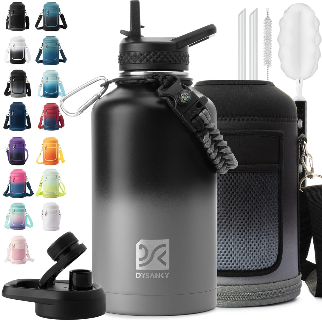 DYSANKY 2L Insulated Water Bottle 64 oz - Multiple Insulation Vacuum Sealed - Portable Sports Half Gallon Metal Water Jug for Outdoor Adventure, Gym, and Daily Use - Leak Proof &amp; Non-BPA 2 Liter