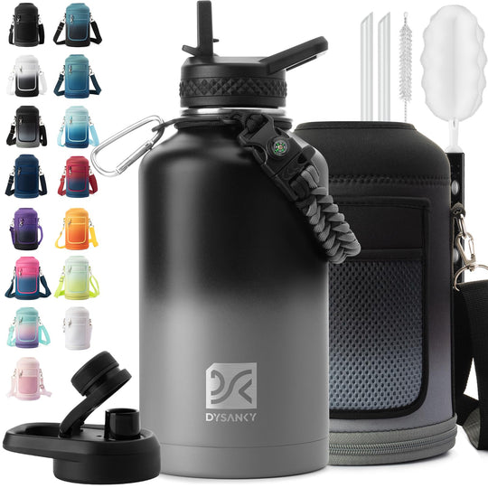 DYSANKY 2L Insulated Water Bottle 64 oz - Multiple Insulation Vacuum Sealed - Portable Sports Half Gallon Metal Water Jug for Outdoor Adventure, Gym, and Daily Use - Leak Proof &amp; Non-BPA 2 Liter