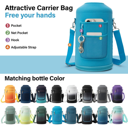 DYSANKY 2L Insulated Water Bottle 64 oz - Multiple Insulation Vacuum Sealed - Portable Sports Half Gallon Metal Water Jug for Outdoor Adventure, Gym, and Daily Use - Leak Proof &amp; Non-BPA 2 Liter