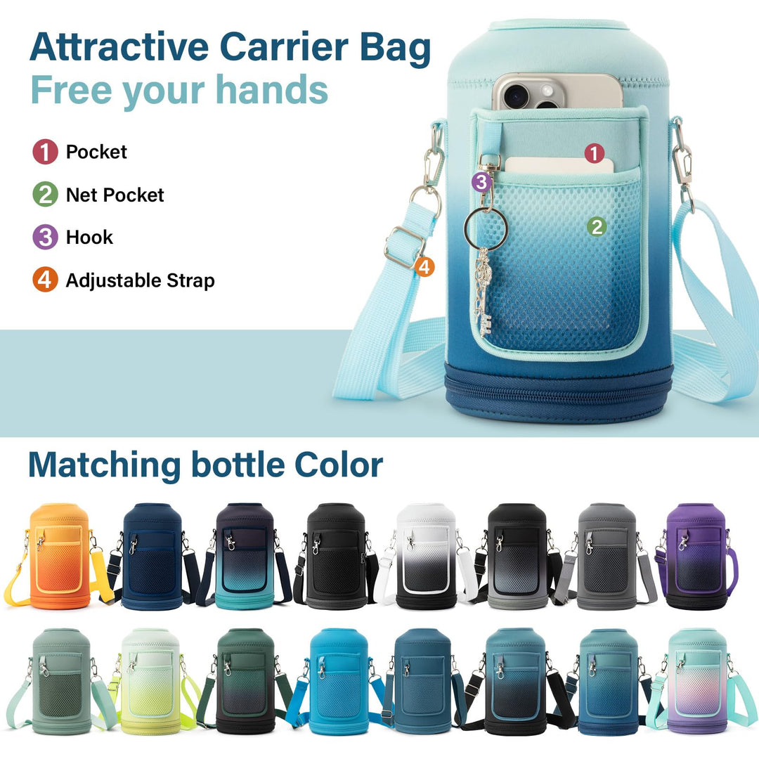 DYSANKY 2L Insulated Water Bottle 64 oz - Multiple Insulation Vacuum Sealed - Portable Sports Half Gallon Metal Water Jug for Outdoor Adventure, Gym, and Daily Use - Leak Proof &amp; Non-BPA 2 Liter